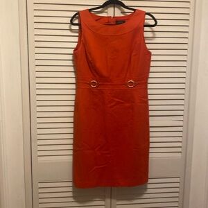 Red orange casual dress.